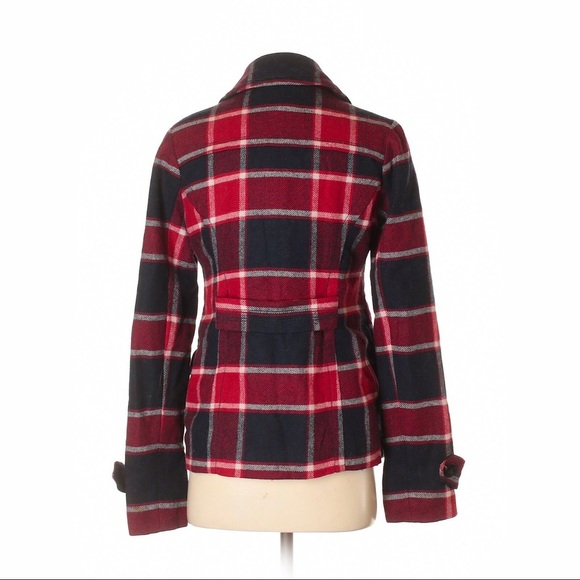 American Eagle 🦅 Plaid Pea coat - Picture 2 of 6